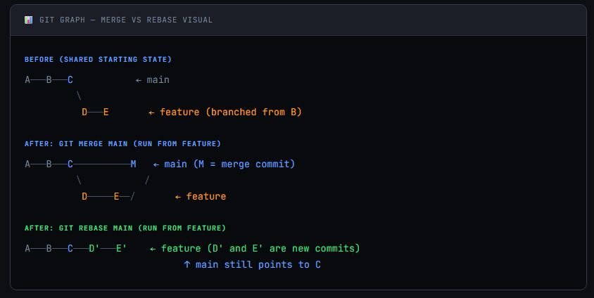 Git merge vs rebase diagram