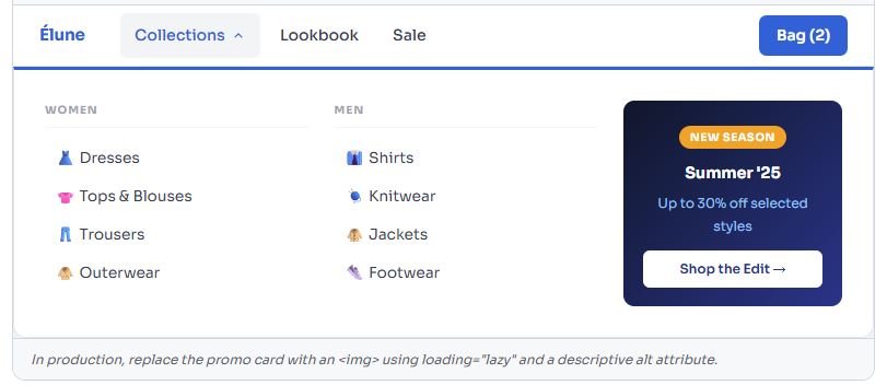 Mega Menu with Featured Image Column