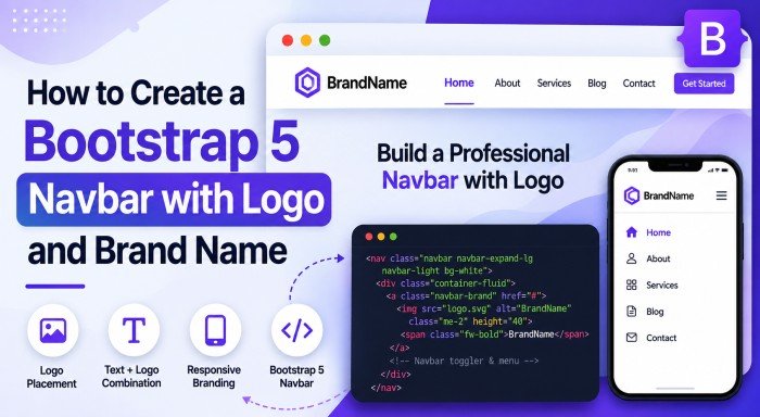 How to Create a Bootstrap 5 Navbar with Logo and Brand Name